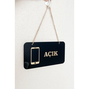 Telefoncular Için Açık Kapalı Kapı Tabelası – 22X12 cm