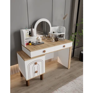 Hilal 4 Çekmeceli Makyaj Masası Tamamı Mdf