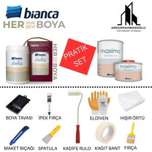 Stella Pratik Avantajlı Set Yeni Nesil Dönüşüm Boyası Beyaz - Dolap-fayans-cam-plastik-ahşap-duvar-kapı