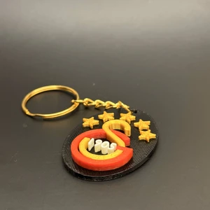 Galatasaray 5 Yıldızlı Renkli Anahtarlık 4cm /gs Anahtarlık Beş Yıldızlı 3D Baskı