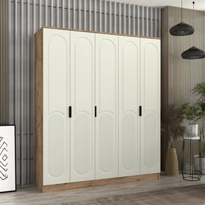 Derin 5 Kapaklı Bazalı Gardırop Tamamı Mdf