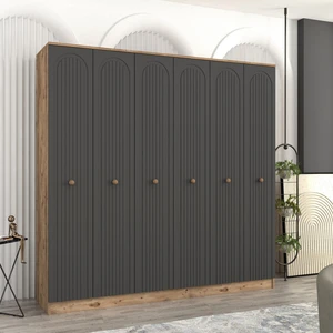 MİLA 6 KAPAKLI BAZALI MODERN GARDIROP