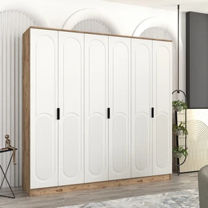 Derin 6 Kapaklı Bazalı Gardırop Tamamı Mdf