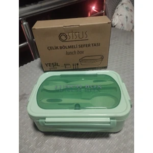 Beslenme Kabı 304 Çelik 2 Bölmeli Sızdırmaz Kilitli Kapak