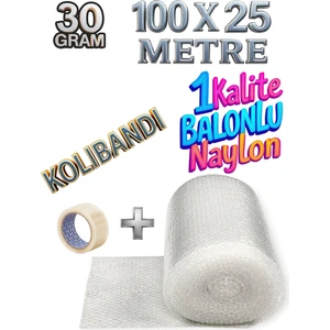 ( 30 gr ) 100 cm x 25 Metre Balonlu Naylon Eşya Sarma Koruma Naylonu Patpat Ambalaj