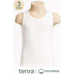 Beyaz Askılı Çocuk Atlet 3 Adet %100 Pamuk