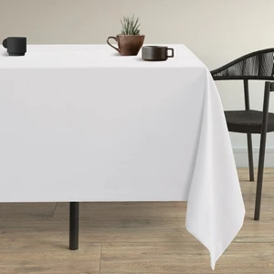 Demor Home Kadife Dokulu Kar Beyazı Masa Örtüsü