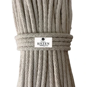 Hazen Home Kordon Ip Pamuklu 6-7mm 45-50 Metre 1 kg Ip Sepet Supla Çanta Ipi Çok Amaçlı Ip - Ekru