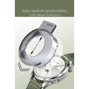 Huawei Watch Gt4 / Gt5 / Gt5 Pro / Gt6 / Gt6 Pro 46mm Uyumlu Kolay Uygulama Aparatlı Parmak İzi Bırakmayan Cam Ekran Koruyucu