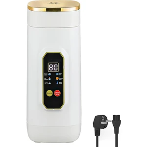 Seyahat Su Isıtıcısı, Küçük, 450 Ml, 6 Sıcaklık Ayarlı, LED Ekranlı, Çay, Kahve, Kamp ve Ab Fişi Için Taşınabilir Mini Su Isıtıcısı (Yurt Dışından)