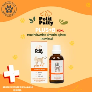 Petit Patty Plus+B For Cats 50G (Kediler Için Tüy Dökülmesi Engelleyici Tüy Sağlığı Damlası)