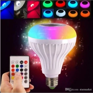 Bluetooth LED Ampul 1-10W RGB E27 – Uzaktan Kumandalı, Hoparlör ve MP3 Çalar Özellikli Akıllı RGB Lamba