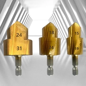 3 Adet Kademeli Matkap Ucu, Altıgen Saplı Su Borusu Bağlantı Aleti 20/25/32MM