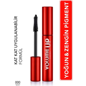 Volume Up Mascara Yoğun Hacim ve Lifting Etkili Kat Kat Uygulanabilir Maskara (000 Black) 8682536100724