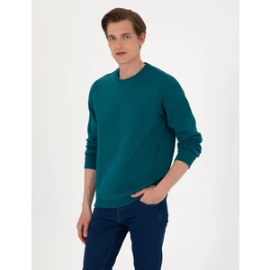Pierre Cardin Erkek Zümrüt 3 Iplik Regular Fit Içi Polarlı Bisiklet Yaka Basic Sweatshirt 50315021-VR055