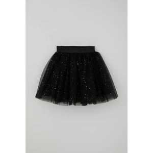 Kız Çocuk Tütü Etek Sim Detaylı 5-10 Yaş, Siyah