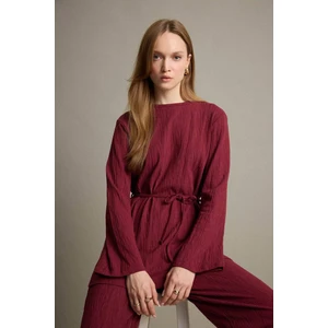 Regular Fit Bisiklet Yaka Bağlamalı Uzun Kollu Tunik F5369AX25AU