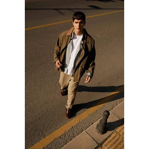 Regular Fit Kontrast Yaka Pamuk Astarlı Fermuarlı İç Cepli Mevsimlik Mont E9181AX25AU