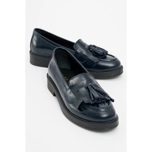 Milina Laci Rugan Püsküllü Hakiki Deri Kadın Loafer Ayakkabı