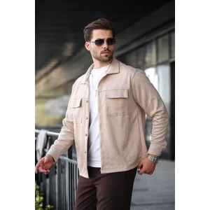 Bej Cep Detaylı Gömlek Ceket 6748