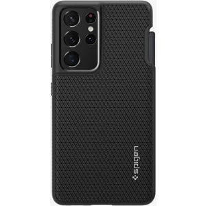 Samsung Galaxy S21 Ultra ile Uyumlu ince Kılıf Liquid Air Hava Kanalı Teknolojisi™ Askeri Sınıf Koruma Matte Black Dokulu Yüzey Kapak - ACS02831