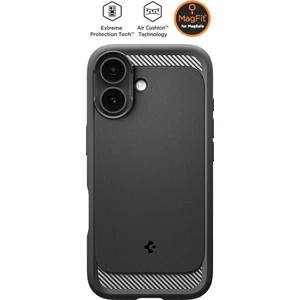 iPhone 17 ile uyumlu Ekstra Dayanıklı MagSafe Kılıf Rugged Armor Hava Kanalı Teknolojisi™ Askeri Sınıf Koruma MagFit Matte Black Çift Katman Kapak - ACS09975