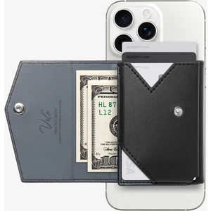 MagFit Apple iPhone için MagSafe özellikli 3 Kartlı Manyetik Cüzdan Valentinus Pro Black Vegan Deri - AFA09442
