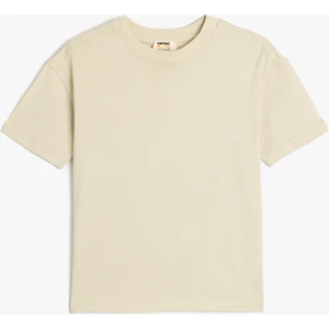 Basic Oversize Tişört Kısa Kollu Bisiklet Yaka Pamuklu