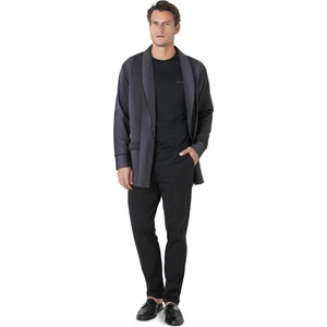 Çizgili Robdöşambr Penye Pijama Takımı 3'lü Çeyiz Seti 5635