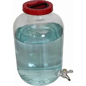 Cam Sebil 8 Lt Şerbetlik Damacana Musluklu Şeffaf Gıda ile Temas Güvenlidir