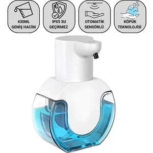 Şarjlı 420ML Sensörlü Sıvı Sabunluk Köpük Makinesi Akıllı Otomatik Sıvı Sabunluk Makinesi