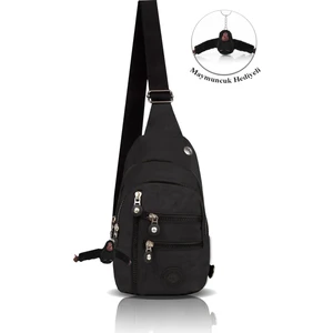 Unisex Siyah Su Geçirmez Krinkıl Çapraz Askılı Bel Omuz Çanta Göğüs Seyahet Günlük Bodybag
