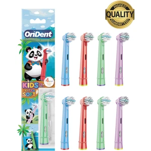 Kids - Çocuklara Özel Oral-B Uyumlu 8 Adet Yedek Başlık – Nazik Temizlik ve Diş Eti Koruması