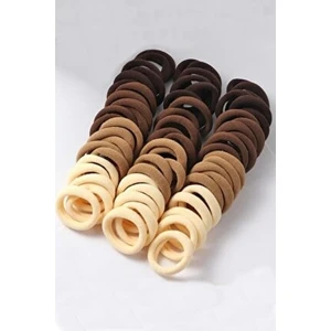 Kadın 100'LÜ Kahverengi Lastik Toka Seti