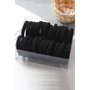 Kadın 50'li Siyah Lastik Toka Seti