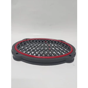 Kırmızı-Oval Silikon Şert LED Hoparlör Kapağı
