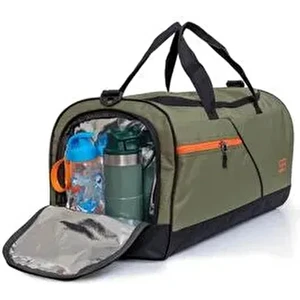 Ayakkabı Gözlü Termoslu Büyük Boy Unisex Haki Spor Fitness ve Seyahat Çantası