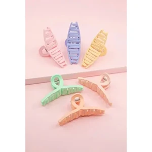 Kadın 6'lı Renkli Fiyonk Mandal Toka Seti