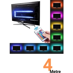 Ema Dükkan Tv Arkası 5V Rgb Şerit LED Monitör Arkası Kumandalı 5V Rgb Şerit LED İç Mekan Rgb LED Işıldak 5V Rgb LED Şerit İç Mekan