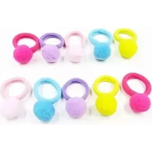 5 Çift Lily Ponponlu Lastik Toka