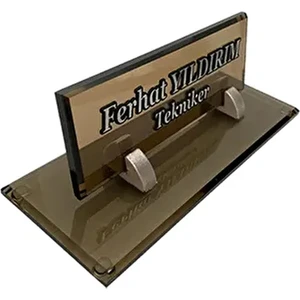 Mert Kristal Kristal Masaüstü Kalemlik M533 Ofis Masa İsimliği Kabartma İsimlik