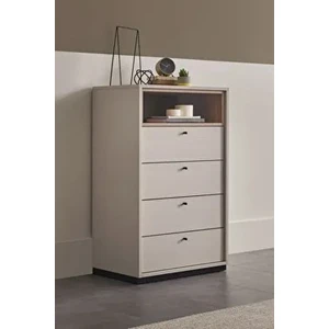 Loreto Yüksek Şifonyer - Kırık Beyaz