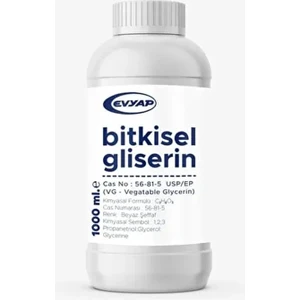 Bitkisel Gliserin (VG) 1000 ml Evyap Markalı Beyaz Şeffaf Özellikli Yağ