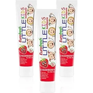 Eurofresh Little Kids 3 Yaş Üzeri Çilek Aromalı Diş Macunu 50GR x 3 Adet