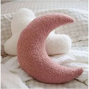 Teddy Buklet Moon Ay Yastık Pembe Midi Size