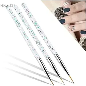 Nail Master Nail Art Fırça 3'lü Set French Çizim Deseni İçin Profesyonel Kalite