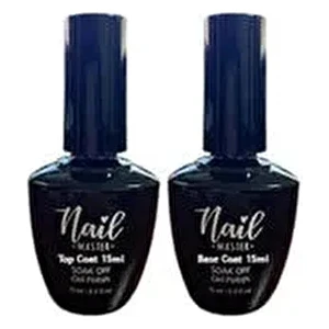 Top Coat (No Wipe) 15ML ve (Rubber) Base Coat 15ML