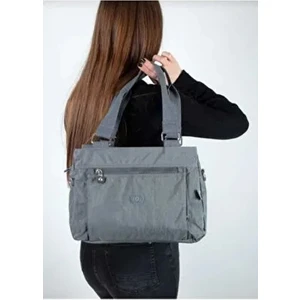 Mega Çanta Kipling Kadın Çapraz Çanta Su Geçirmez Suni Deri Gri Ergonomik Tasarım ile Şık Kullanım