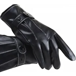 Erkek Siyah Suni Deri Eldiven