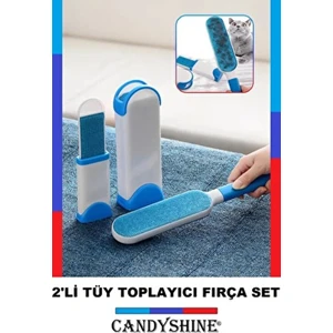 Kendinden Temizlemeli Kedi Köpek Tüy Toplayıcı Fırça Seti 2'li Derin Temizlik İçin